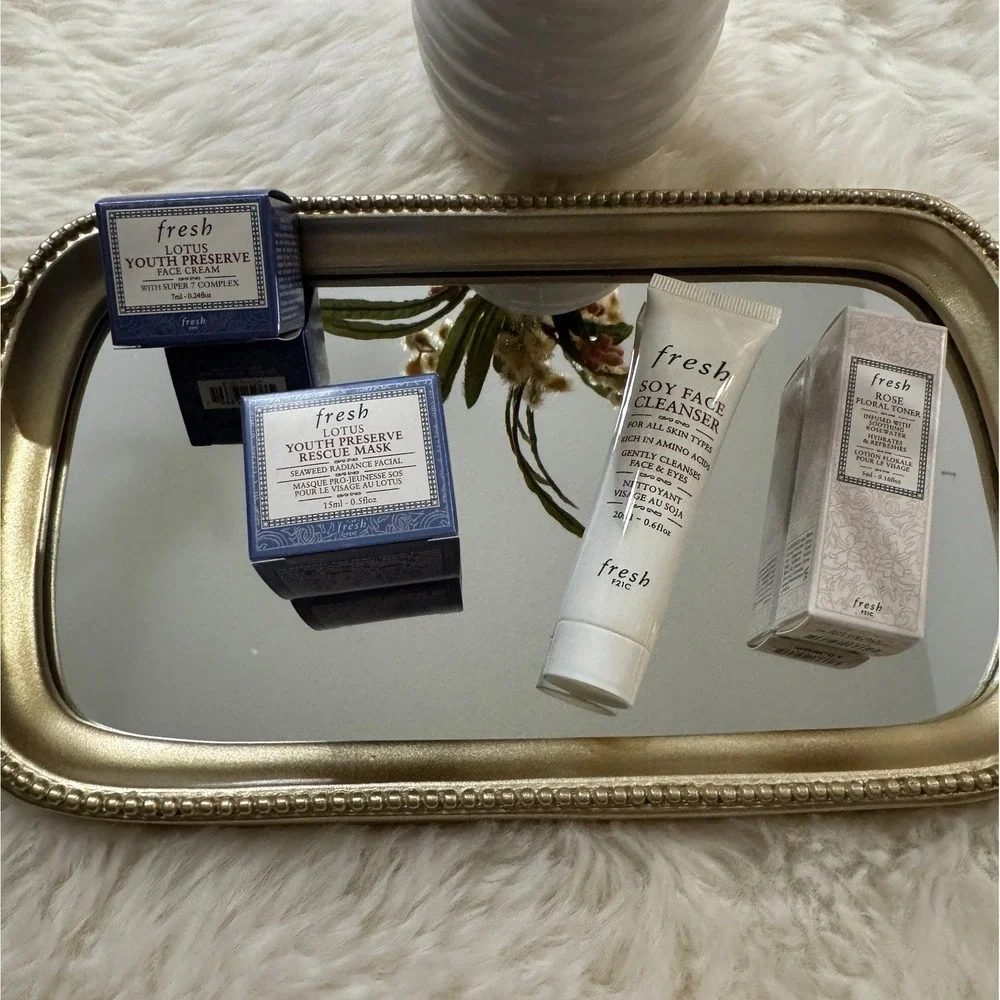 Fresh Skincare Mini Travel Size Set Soy Cleanser Rose Lotion Mask